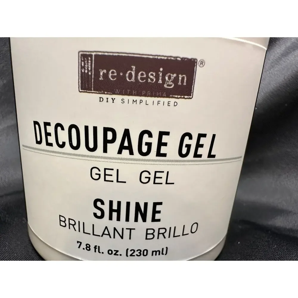 New Redesign W/Prima Decoupage Gel Shine 7.8oz Water-Based Waterproof Varnish